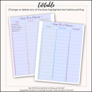 90 Total Pages! Editable Student/teacher Bright Rainbow Undated, School ...
