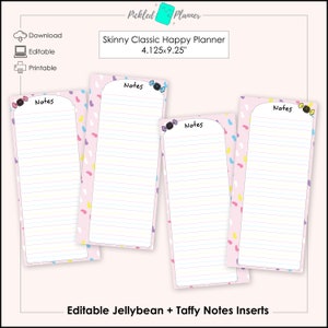 Editable Notes Printables in 6 Designs Discounted BUNDLE 4.125x9.25 ...