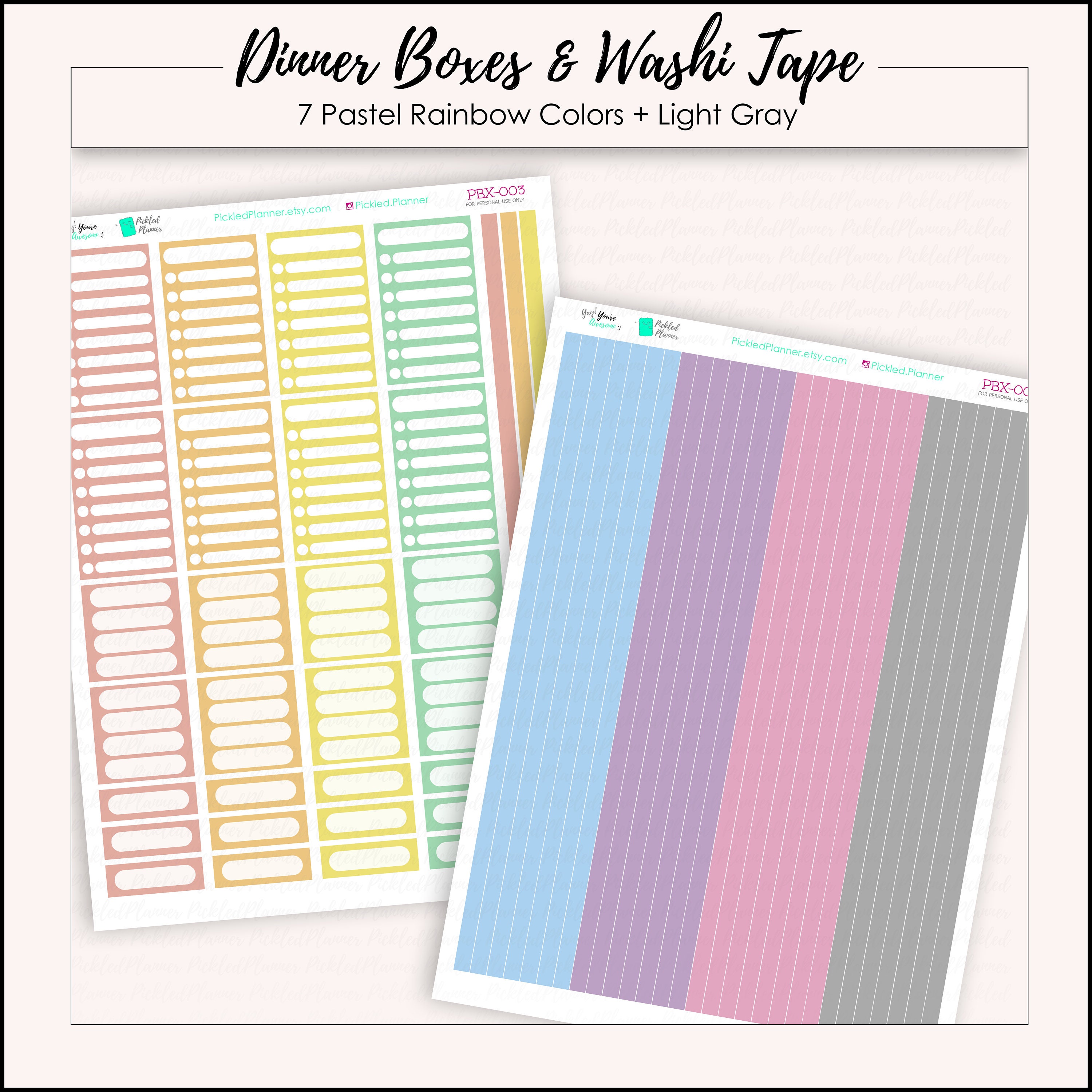Pastel Rainbow Functional Stickers BUNDLE | 2,826 Total | 8.5x11"/6 ...