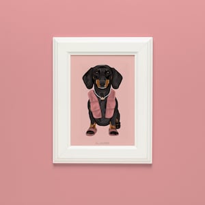 6x4 ”Giclee Druck. Dackel weiblich. Wandkunst für Tierliebhaber