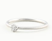 Solitaire ring with crown brilliant 0.10ct, engagement ring with diamond, crown ring with stone, diamond ring gold 585 or 750