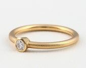 Solitärring Verlobungsring mit Brillant 0,12ct, 585 750 Gold Antragsring mit Diamant, Brillantring 18K Gold, Diamantring