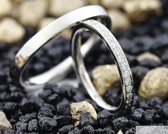 Wedding rings "Stavos brilliant small" memory half, diamond rings platinum, wedding rings with diamond wreath