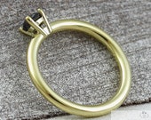 Solitärring Krönchen 585 750 Gold Brillant schwarz 0,25ct, Black Diamond Ring, Brillantring Krappenfassung Gold, Ring mit schwarzen Stein