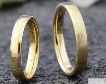 Feine! Eheringe 2,8mm Gold, Schmale Trauringe Gelbgold, Partnerringe schlicht, Trauringe ohne Stein