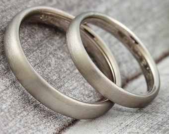 Wedding rings "Classic" gold platinum, partner rings white gold, narrow wedding rings red gold, vintage rings rose gold