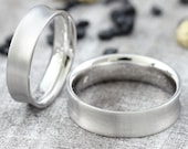 Wedding rings "Vitta" 333 585 Gold, Ergonomic wedding rings, Concave wedding rings, rings with engraving
