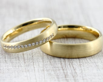 Wedding rings "valera brilliant" 333 585 750 yellow gold, brilliant wedding rings platinum, memory ring memoire