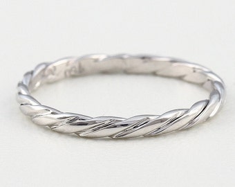 Cord ring triple twisted white gold / Celtic ring 950 platinum antique ring / antique ring / ring armor pattern / twisted ring /