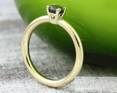 Verlobungsring schwarzer Diamant, Solitärring Gold Brillant schwarz 0,25ct, Black Diamond Ring, Brillantring Gold, Ring mit schwarzen Stein