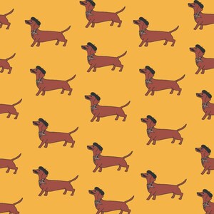 Sausage Dog Dachshund Jersey fabric / price per half meter