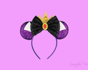 Evil Queen Mickey Ear Minnie Evil Queen Ear Disney Halloween Villain Ear Snow White Halloween Mickey Ear Poison Apple Evil Queen Minnie Ear