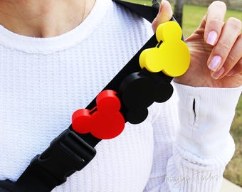 Mickey Head Charms for Lululemon Belt Bag | Disney-Inspired Accessories for Everyday Crossbody | 3D Printed Red Yellow Black Set