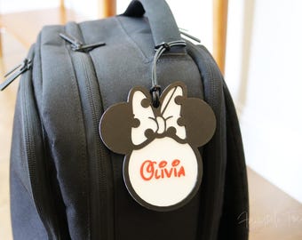 Terug naar school Minnie Mouse rugzaklabel Mickey Mouse gepersonaliseerde lunchtas Disney Cheer Tag rugzak naamplaatje Minnie Bagage