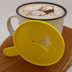 Winnie the Pooh Latte Art Stencil Hot Chocolate Stencil Coffee Disney Kitchen Tool Latte Art Disney Fan Gift Pooh Kitchen Accessory Baking
