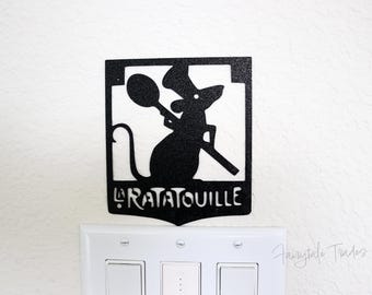 Letrero de La Ratatouille impreso en 3D, interruptor de luz Remy Ratatouille, decoración de cocina Remy Ratatouille, luz de noche, regalo de Disney Remy Ratatouille