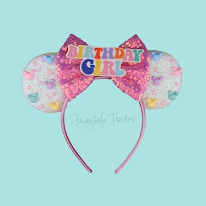 Orejas de Mickey para niña de cumpleaños Orejas de Mickey para niña de cumpleaños Orejas de fiesta de princesa para niña de cumpleaños Diadema con orejas de ratón iridiscentes para adultos Niños pequeños