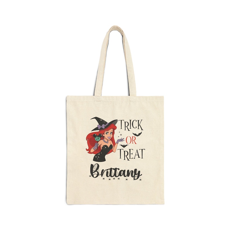 Ariel Trick or Treat Bag Little Mermaid Personalized Halloween Bucket Disney Princess Trick or Treat Bag Custom Halloween Bag for Girls image 2
