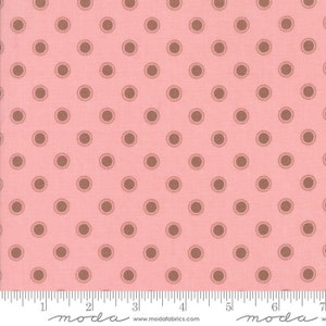 Olive's Flower Market, Pink with Brown Dot, 1 Yard Cut, Yardage Moda, Fabric, Quilt