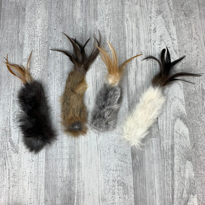 4-pack of rabbit & feathers cat toys imagem 5
