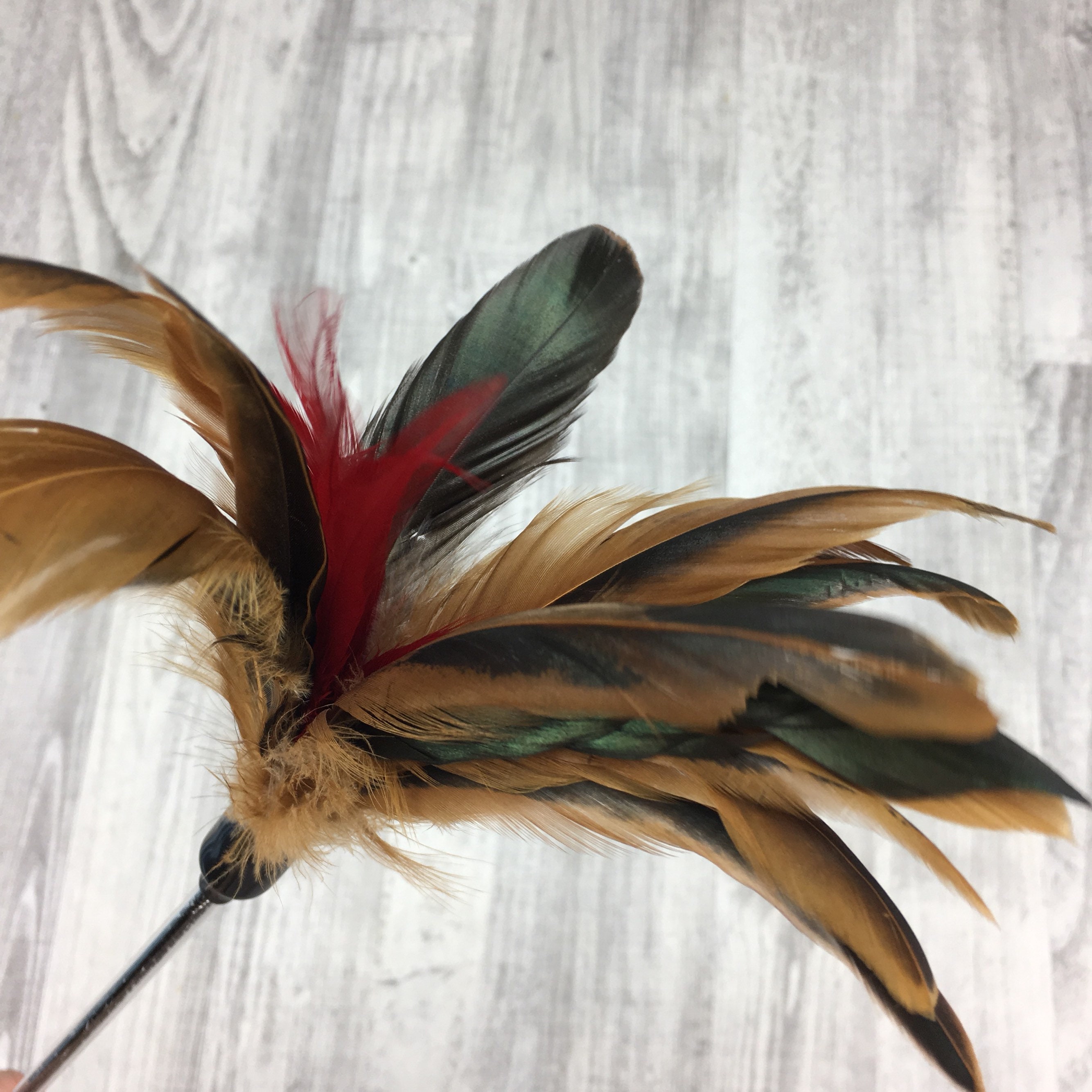 Cat toy Mega feathers duster Cat teaser toy Interactive Etsy