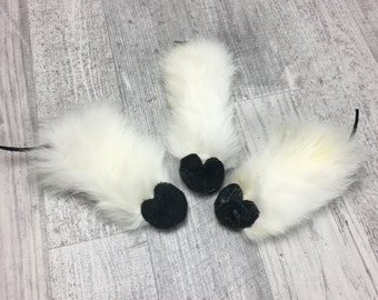 Cat toys | 3pc Rabbit fur flat mice | Rabbit skin cat toy | Rabbit fur cat toy | Cat toss toy | Durable cat toy | Lure cat toy