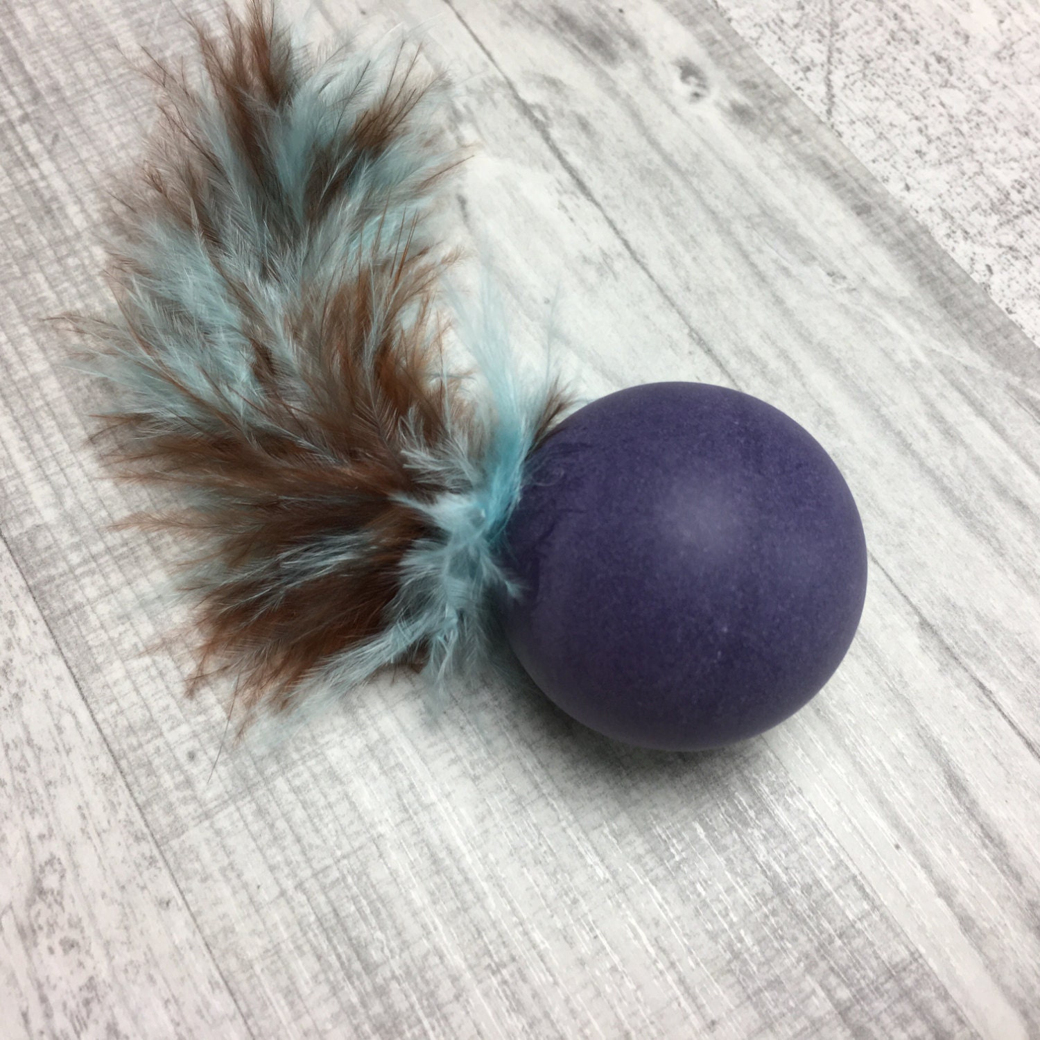 Cat Toys Rattle Balls With Marabou Feather Tail Cat Toss Toy Etsy