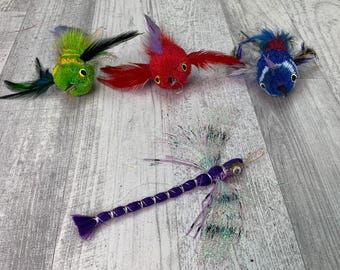 Zabawki dla kotów | Opakowanie 4 wkładów wymiennych do wędzidełek na muchy