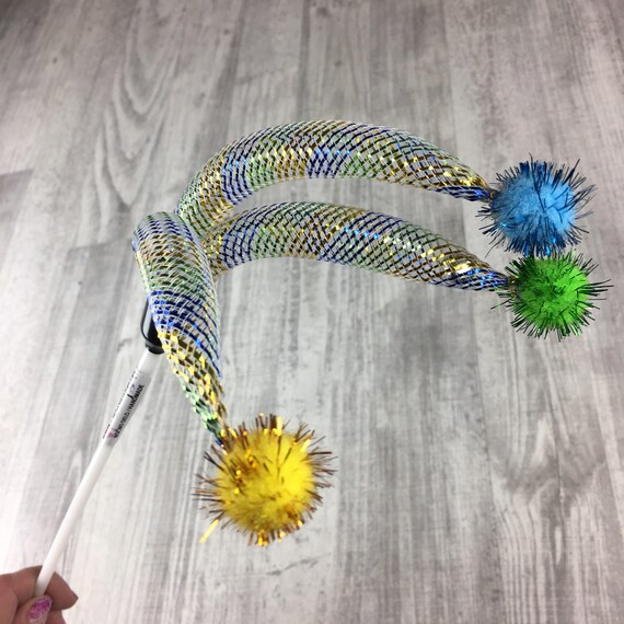 Cat Toy Jester With Bells Cat Teaser Toy Bell Cat Toy Cat Teaser, Blue,  Gold and Green Cat Toy Handmade Cat Teaser Pom Cat Toy -  Ireland