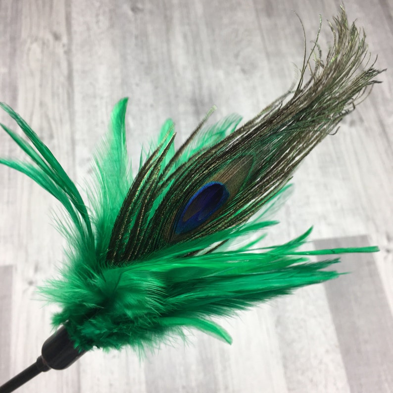 Cat Toy Peacock Feather Duster Cat Teaser Toy Interactive Etsy