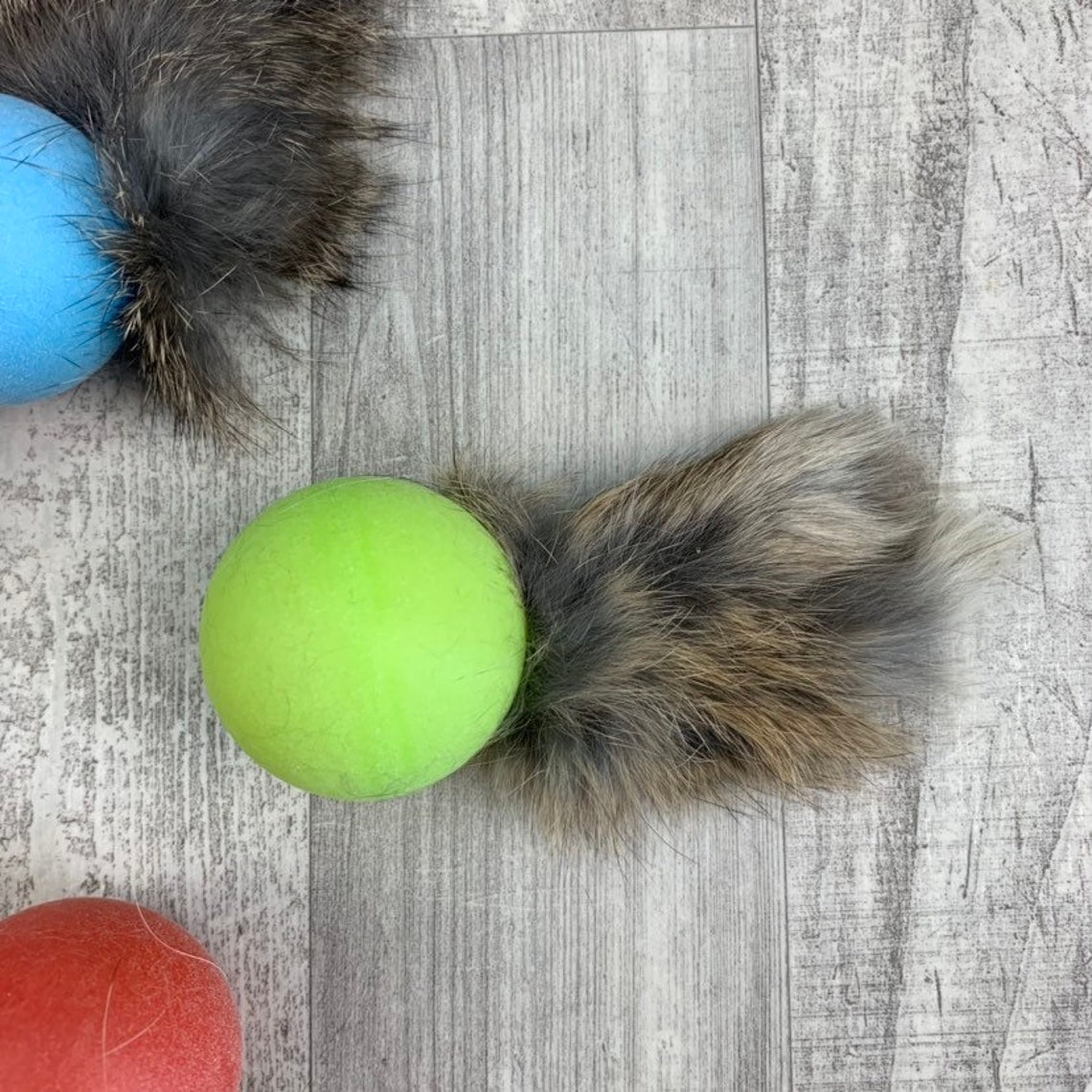 Cat toys Rattle balls with rabbit fur tail cat toss toy Etsy