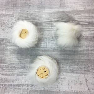 Cat toy 3 Pieces of rabbit skin corks Cork & rabbit fur toss toy Natural rabbit skin cat toys Toss toys image 1