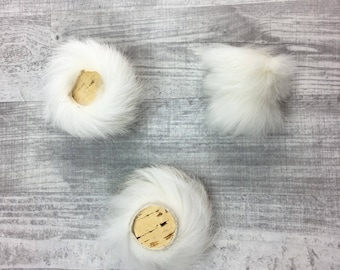 Cat toy | 3 Pieces of rabbit skin corks | Cork & rabbit fur toss toy | Natural rabbit skin cat toys | Toss toys