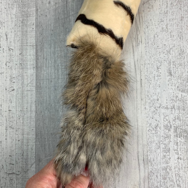 Cat Toy Kicker With Rabbit Skin Tail Catnip and Fur Cat Etsy