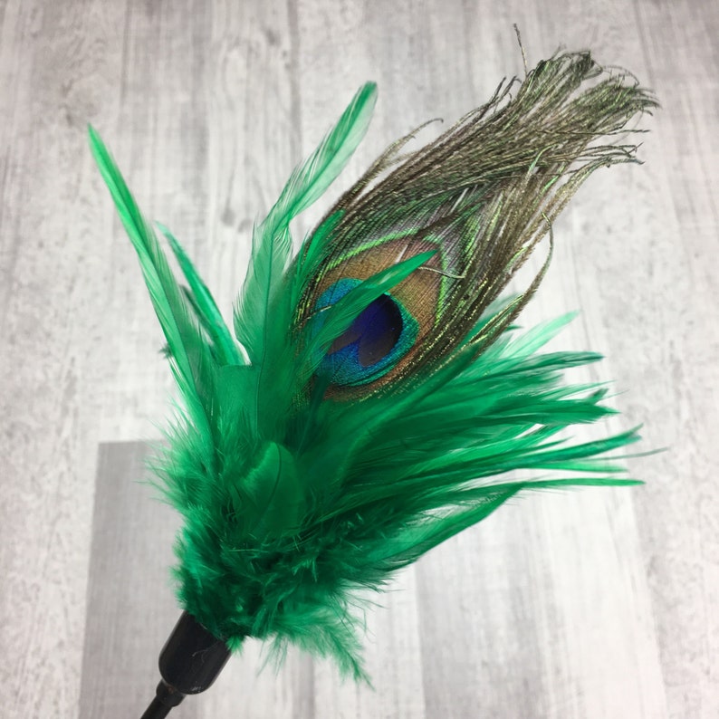 Cat toy Peacock feather duster cat teaser toy Interactive Etsy