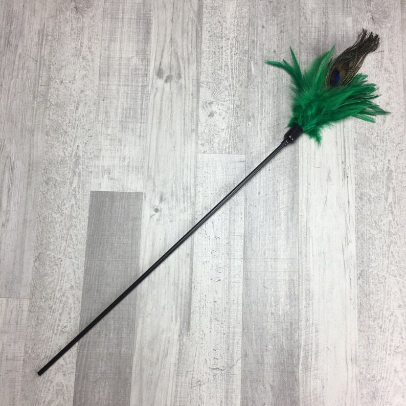 Cat toy Peacock feather duster cat teaser toy Interactive Etsy