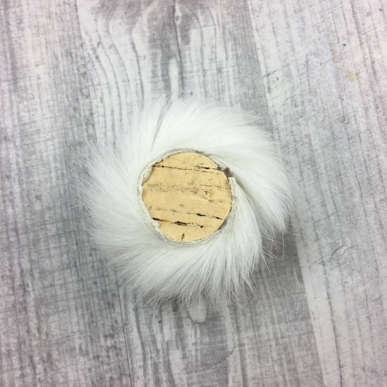 Cat toy 3 Pieces of rabbit skin corks Cork & rabbit fur toss toy Natural rabbit skin cat toys Toss toys image 5