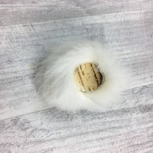 Cat toy 3 Pieces of rabbit skin corks Cork & rabbit fur toss toy Natural rabbit skin cat toys Toss toys image 4