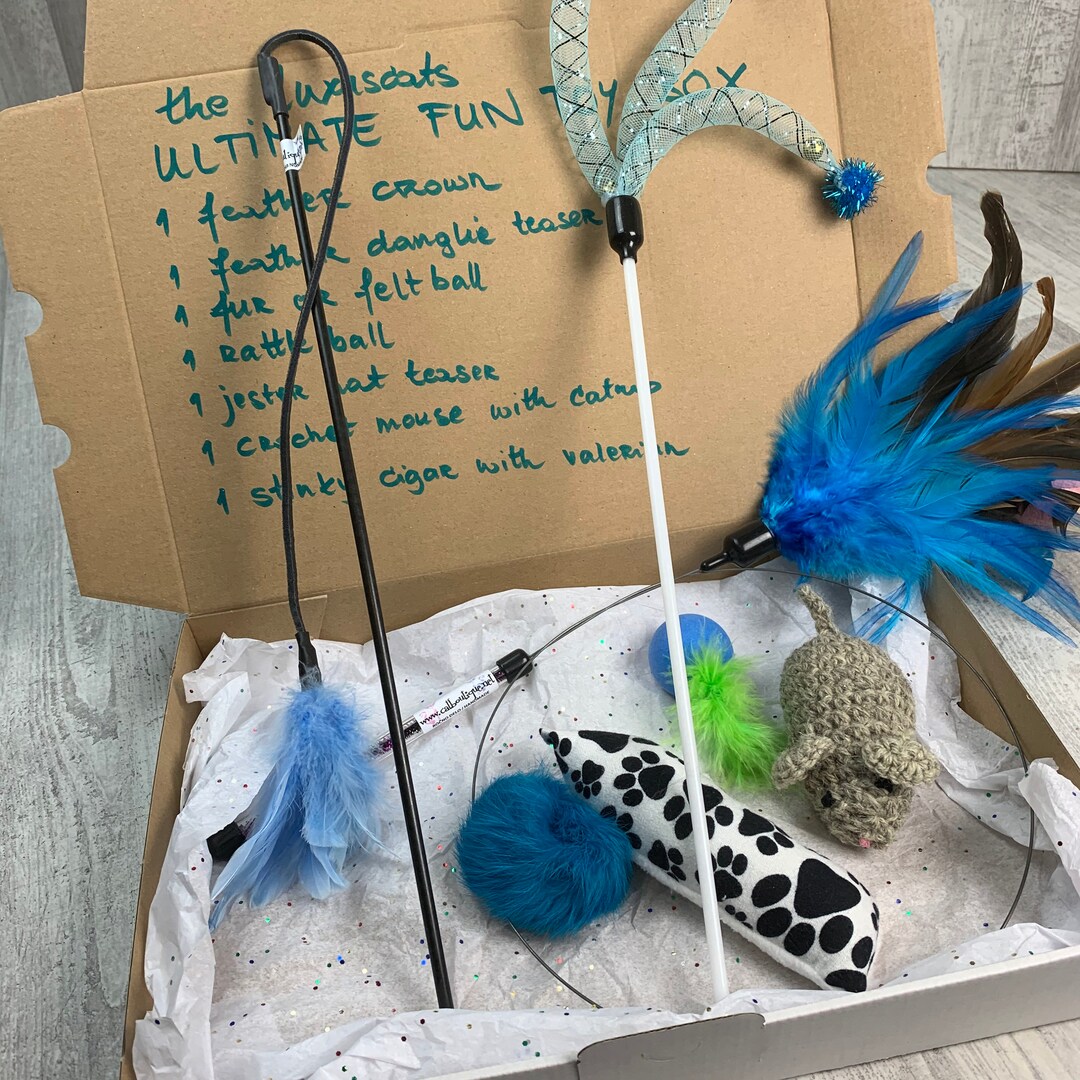 The Luxuscats ULTIMATE FUN Toy Box Cat Toy Pack Choose Etsy
