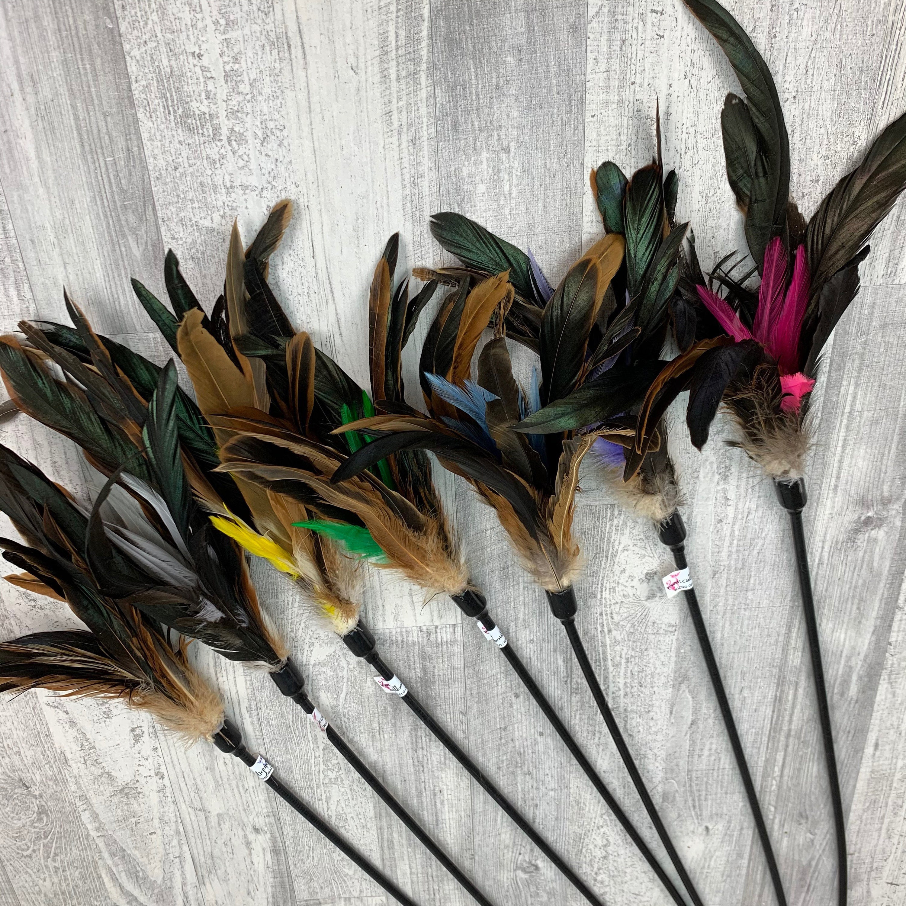 Cat Toy Mega Feathers Duster Cat Teaser Toy Interactive Etsy