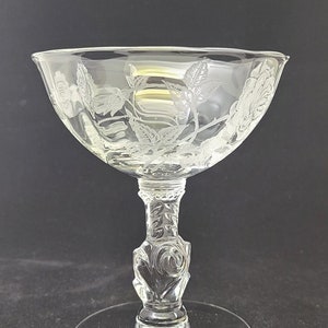 1950&#39;s Heisey #5072 HEISEY ROSE Champagne/Tall Sherbet Glass