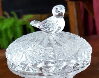 Hofbauer BYRDES Lead Crystal Covered Trinket Dish with Birds