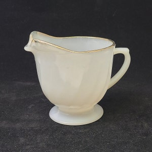 1950&#39;s Anchor Hocking Fire King SWIRL GOLDEN ANNIVERSARY Footed Creamer