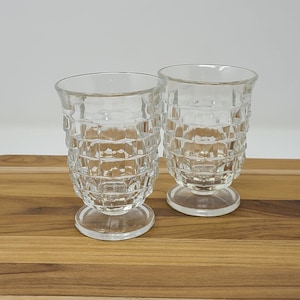 1980's Lancaster Colony AMERICAN WHITEHALL Footed 6 Ounce Juice Glass - Set of TWO