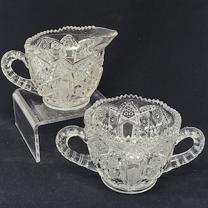 1930&#39;s McKee FENTEC Open Sugar Bowl and Creamer - Set of Two (REPRODUCTION)
