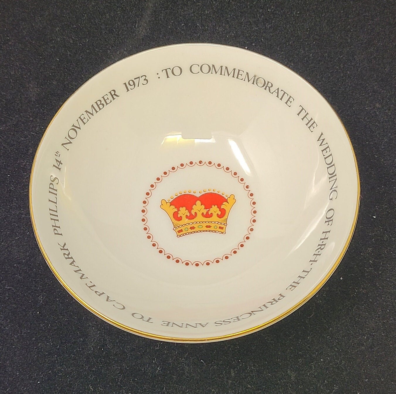 1973 H.R.H Princess Anne & Capt. Mark Phillips Royal Wedding Souvenir Dish (Ridgway Potteries Ltd.)