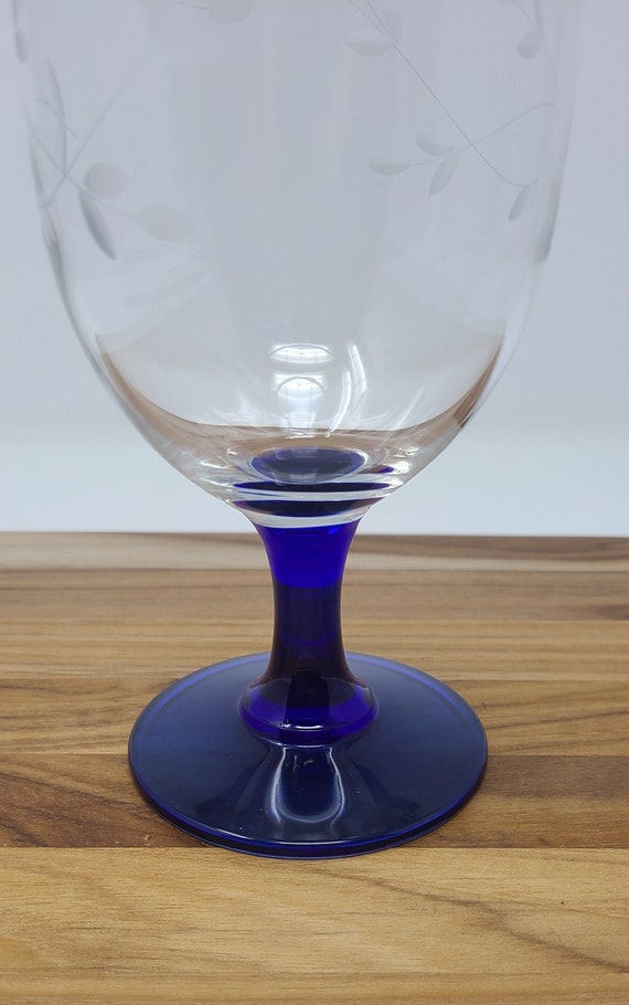 Assorted Vintage Blue Stemmed French Wine Glasses Assorted Vintage Blue Stemmed French Wine Glasses