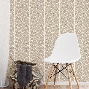 Herringbone handdrawn wall stencil Geometric pattern stencil Wallpaper look Easy home decor Reusable pattern stencil DIY Wall Decor #s009