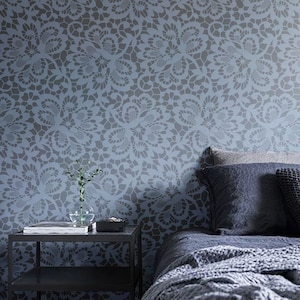 Olivia Lace Wall Stencil for Painting, Wallpaper Look, Traditional English Lace Floral Stencil, Lace Wall Furniture Floor Stencil #s040