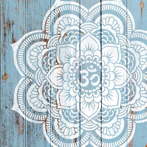 Stencil Mandala flower of life with om, Mandala pattern for DIY, Wall decorative stencils, Mandala for Yoga studio, Sacred geometry #s003